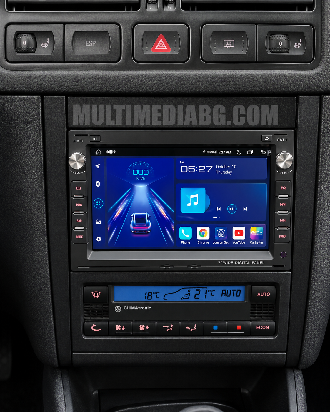 Монтирана Android мултимедия за Volkswagen Golf 4 – реален изглед в автомобила – изглед 1