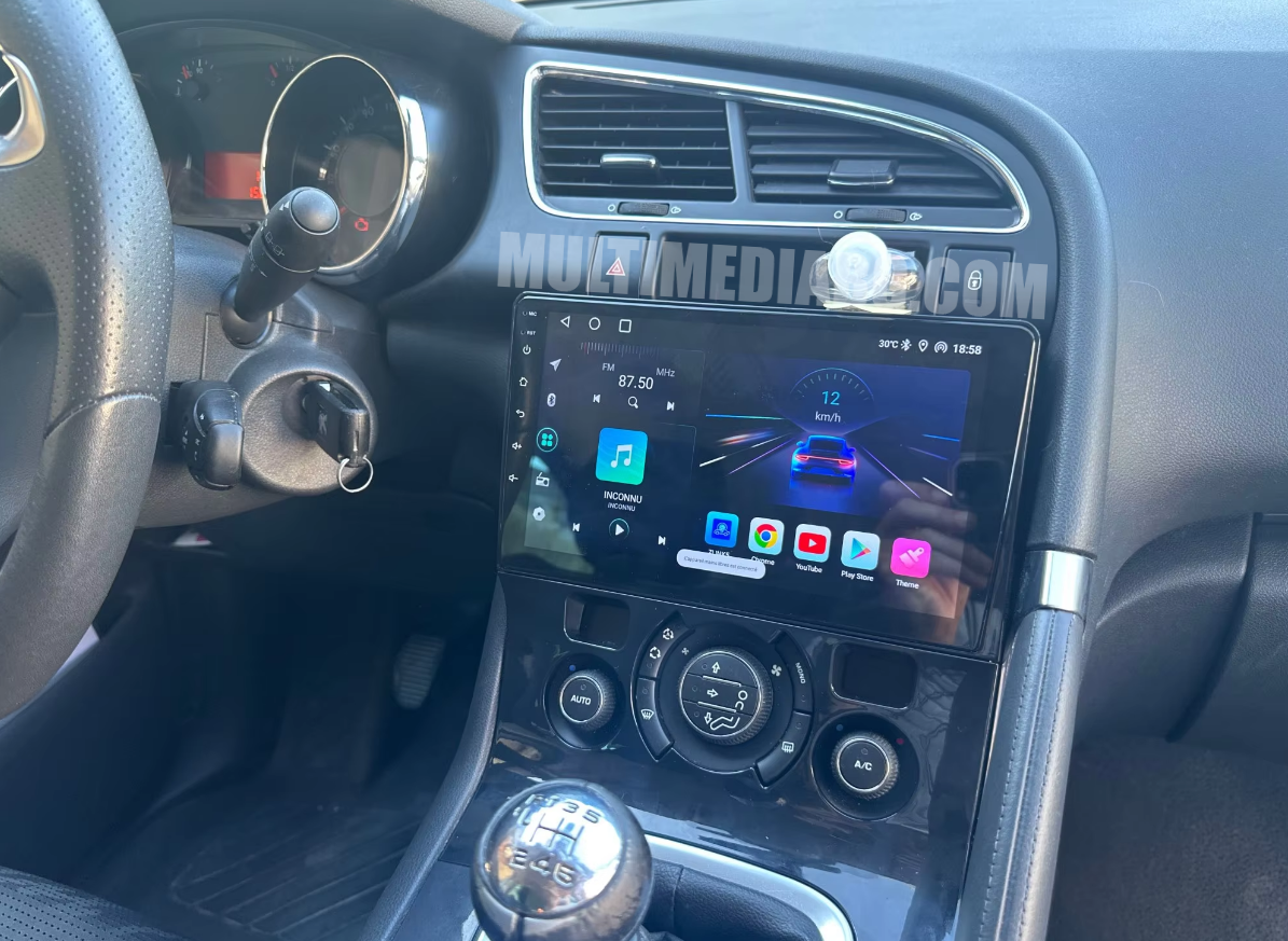 Монтирана Android мултимедия за Peugeot 5008 – реален изглед в автомобила – изглед 3