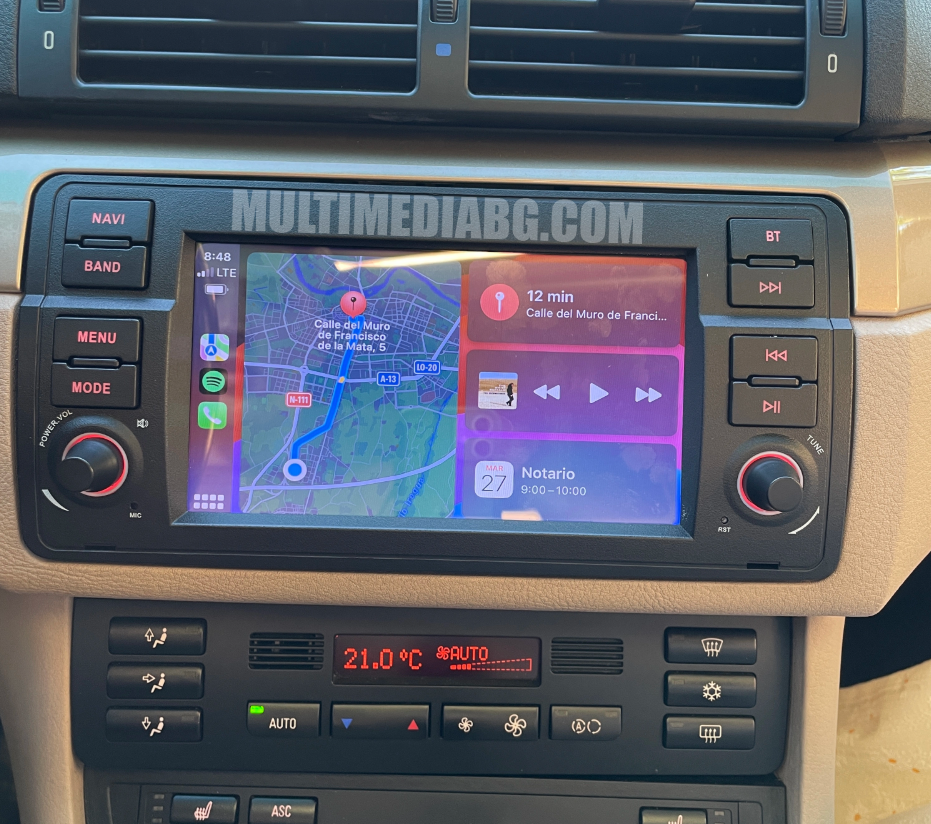 Монтирана Android мултимедия за BMW E46 – реален изглед в автомобила – изглед 2