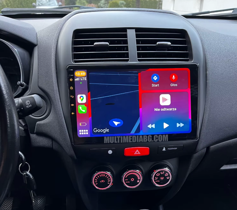 Монтирана Android мултимедия за Mitsubishi ASX 1 / Citroen C4 aircross – реален изглед в автомобила – изглед 2