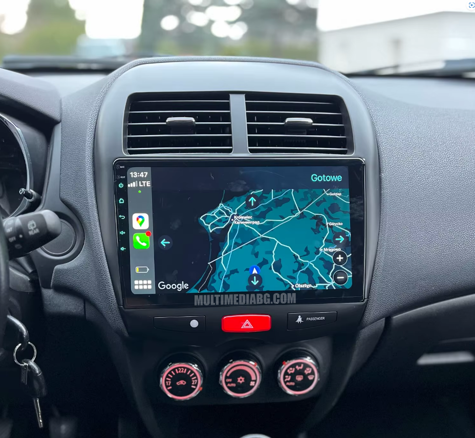 Монтирана Android мултимедия за Mitsubishi ASX 1 / Citroen C4 aircross – реален изглед в автомобила – изглед 3