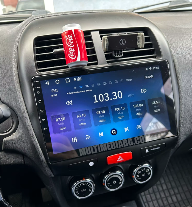 Монтирана Android мултимедия за Mitsubishi ASX 1 / Citroen C4 aircross – реален изглед в автомобила – изглед 1