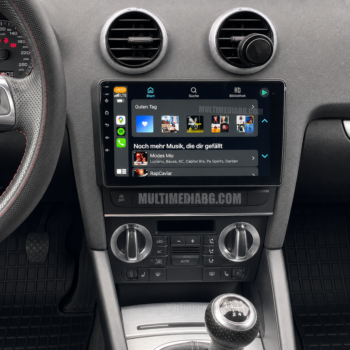 Audi A3 2003-2013 – Android мултимедия с CarPlay, GPS навигация и Bluetooth – Android приложения след монтаж