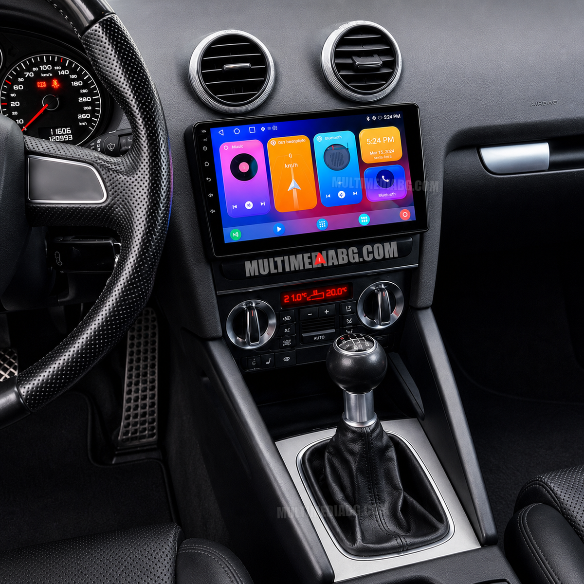 Audi A3 2003-2013 – Android мултимедия с CarPlay, GPS навигация и Bluetooth – Android приложения след монтаж