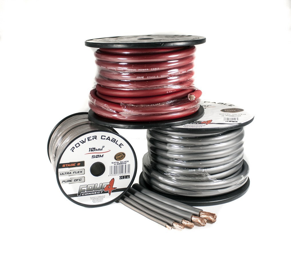 Захранващ кабел 50мм2 червен OFC 4Connect Stage2 PC50GR