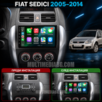 Преди и след монтаж на Android мултимедия за Fiat Sedici