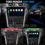 Табло на Ford Mondeo 2010-2014 преди и след монтаж на Android мултимедия с навигация.