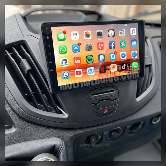 Инсталирана Android мултимедия в Ford Transit 2013-2021, изглед към таблото и екрана
