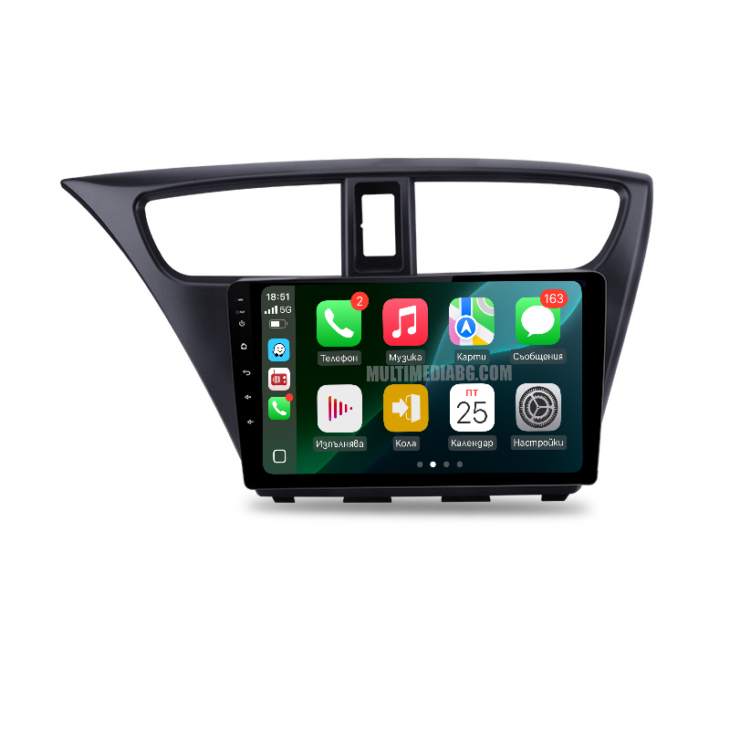 Honda Civic 2012-2017 – Android мултимедия с CarPlay, GPS навигация и Bluetooth – GPS навигация след монтаж