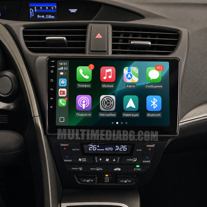 Honda Civic 2012-2017 – Android мултимедия с CarPlay, GPS навигация и Bluetooth – реална инсталация в автомобила
