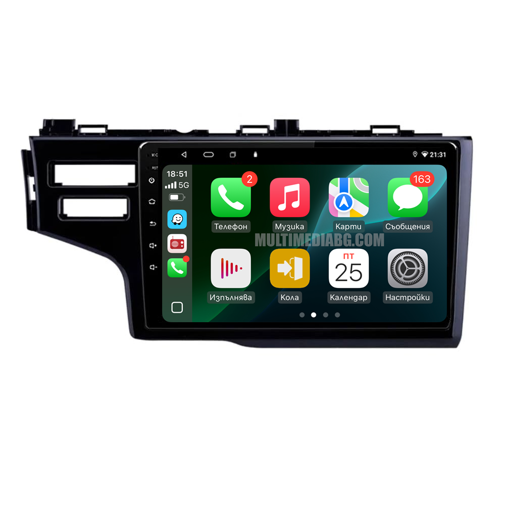 Honda Jazz 2014-2015 – Android мултимедия с CarPlay, GPS навигация и Bluetooth – GPS навигация след монтаж