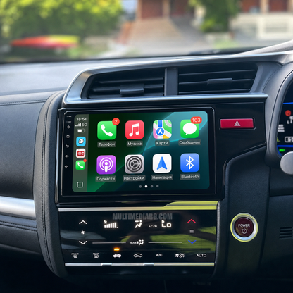 Honda Jazz 2014-2015 – Android мултимедия с CarPlay, GPS навигация и Bluetooth – реална инсталация в автомобила