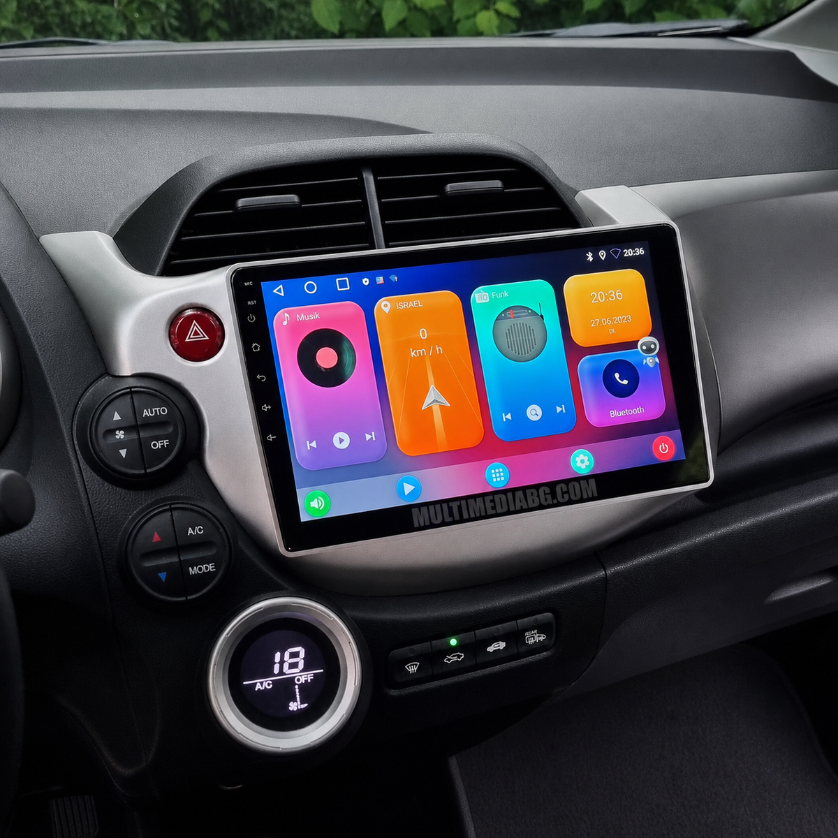 Honda Jazz 2007-2013 – Android мултимедия с CarPlay, GPS навигация и Bluetooth – реална инсталация в автомобила