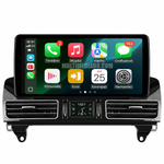 10.25-инчов Linux екран с CarPlay и Android Auto за Mercedes W166, рамка с хоризонтални въздуховоди и централен часовник