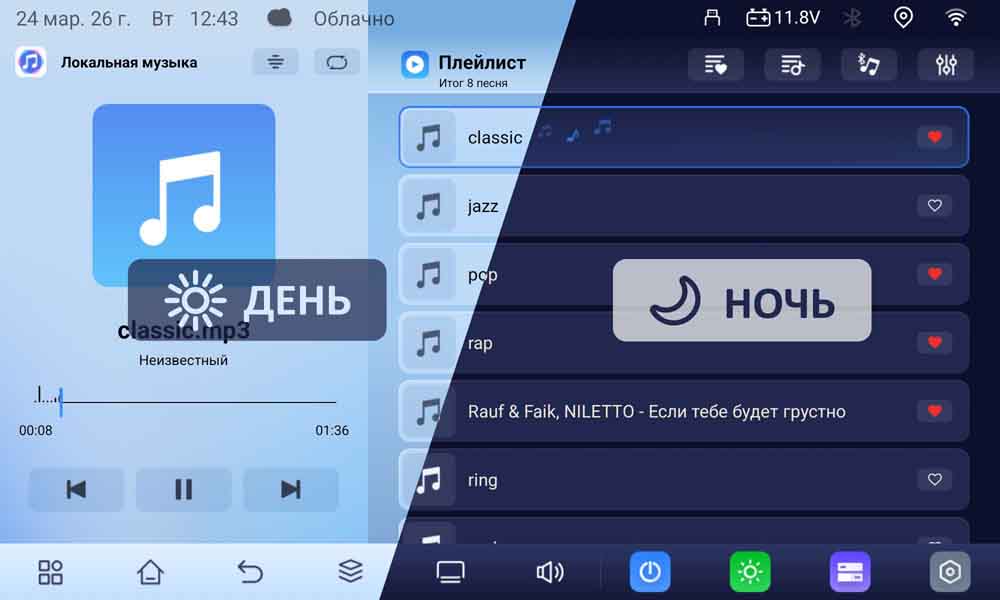 Музикален плейър на Android мултимедия NaviPilot Droid 14