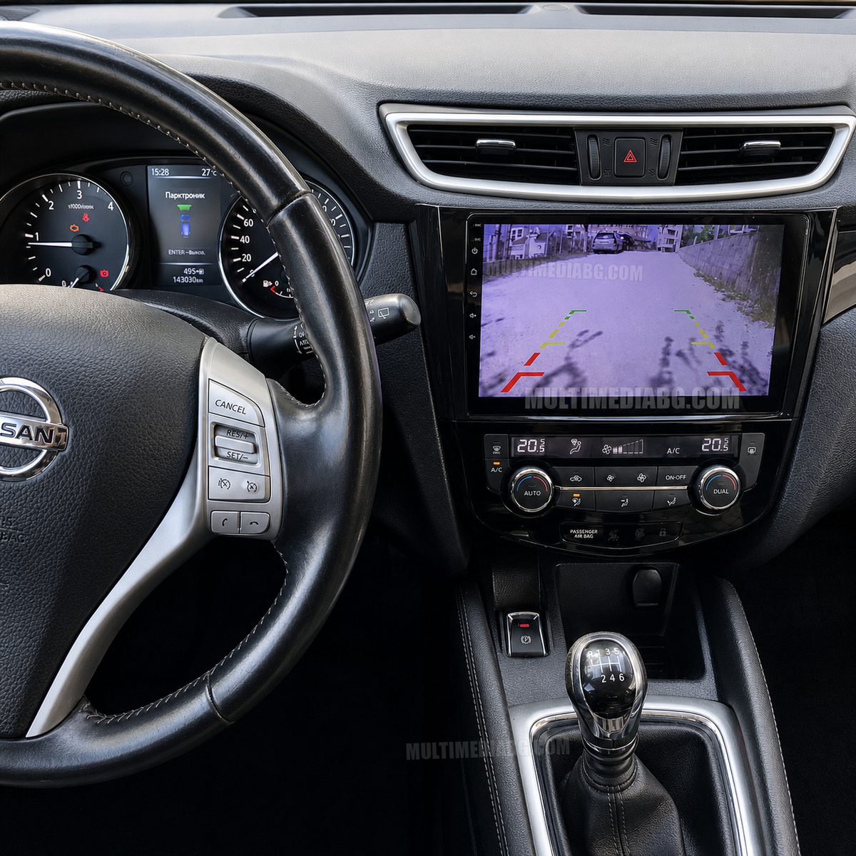 Nissan X-Trail 3 T32 2013-2017 – Android мултимедия с CarPlay, GPS навигация и Bluetooth – камера за задно виждане след монтаж