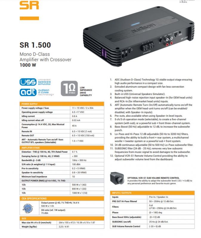 Audison SR 1.500
