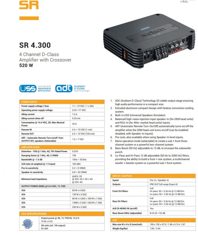 Audison SR 4.300