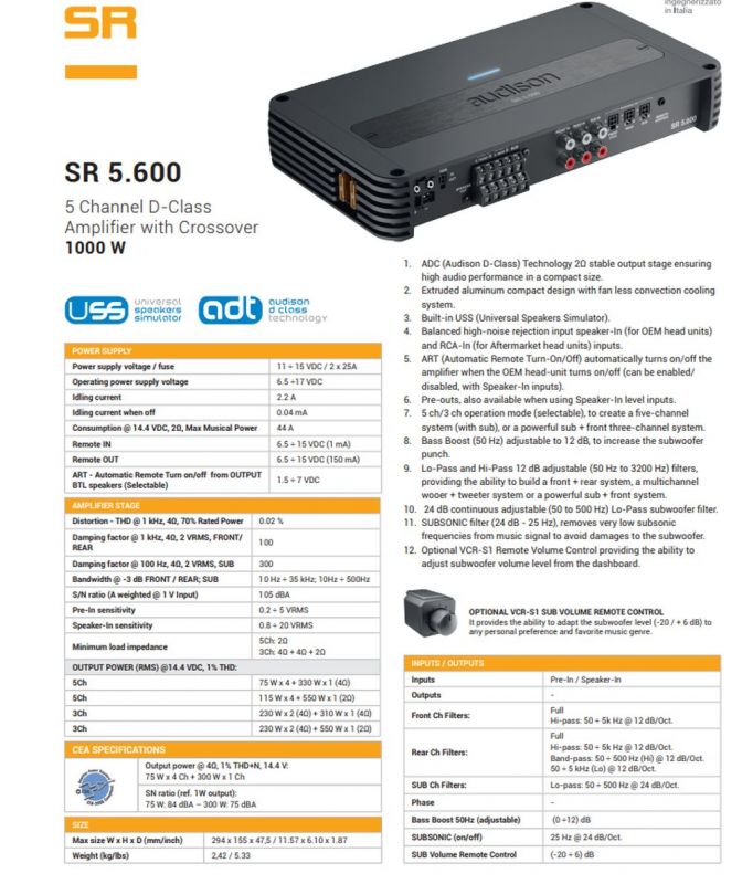 Audison SR 5.600
