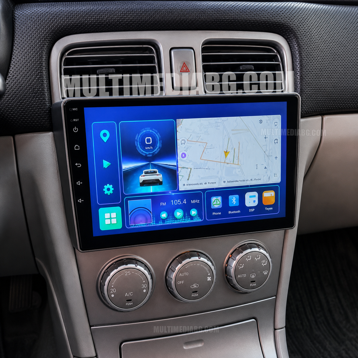 Subaru Forester 2002-2008 – Android мултимедия с CarPlay, GPS навигация и Bluetooth – GPS навигация след монтаж