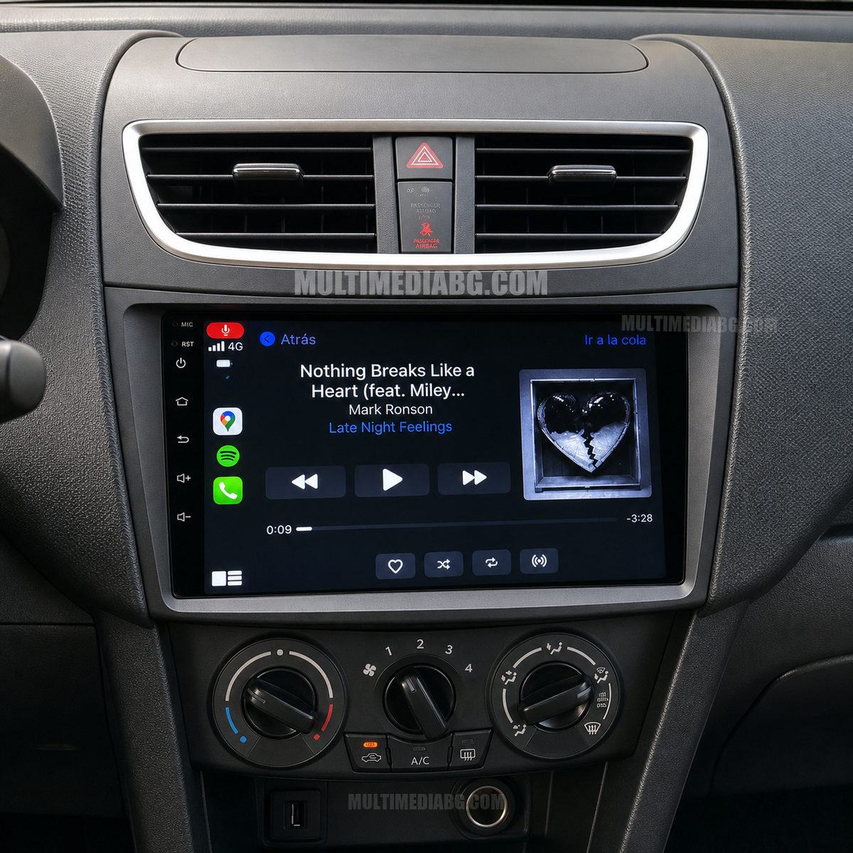 Suzuki Swift 2011-2017 – Android мултимедия с CarPlay, GPS навигация и Bluetooth – реална инсталация в автомобила