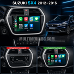 Suzuki SX4 2012-2016 – Android мултимедия с CarPlay, GPS навигация и Bluetooth – преди и след инсталация