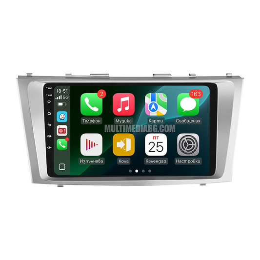 Android мултимедия с рамка за Toyota Camry XV40 2006-2011, 10-инчов QLED дисплей, CarPlay и GPS навигация