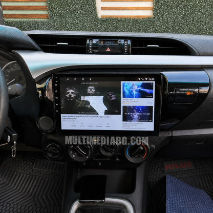 Монтирана Android мултимедия за Toyota Hilux – реален изглед в автомобила – изглед 2